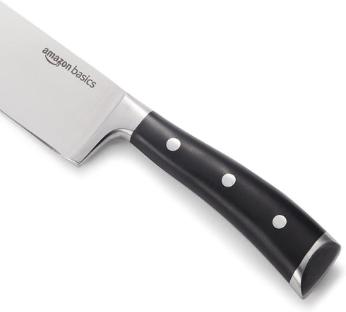 Amazon Basics Classic 8-inch Chef’s Knife with Three Rivets, Silver...