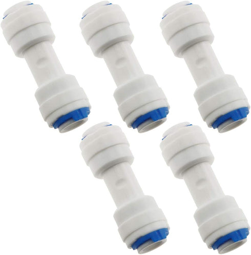 E-outstanding 5-Pack RO Water System Equal Straight 1/4" Plastic Quick Pipe Fitting Reverse Osmosis Connector...
