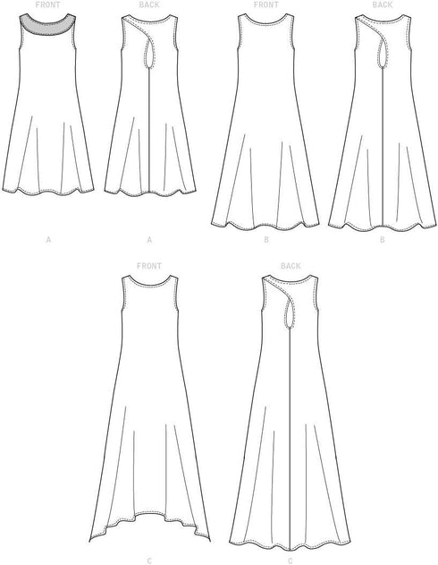 Butterick B6653A5 Fast and Easy to Sew Women's Pullover Knit Dress Sewing Patterns Sizes 6-14...