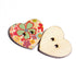 AKOAK 50 Pack 25MM 2-Hole Mixed Flower Pattern Printed Wooden Peach Heart Shaped Buttons Wood Sewing Buttons DIY Scrapbooking Clothe Buttons...