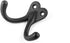 Renovators Supply Bathroom Hooks 2 in. Black Cast Iron Wall Mount Double Hooks for Hanging Robe, Towel, Hat, with Mounting Hardware Pack of 3...