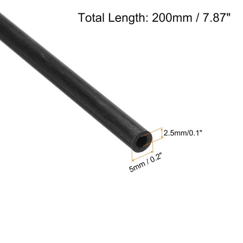 uxcell 4Pcs Carbon Fiber Tube 2.5 x 5 x 200mm Pultruded Carbon Fiber Tubing for RC Airplane Kite Wing Tube Quadcopter Arm...