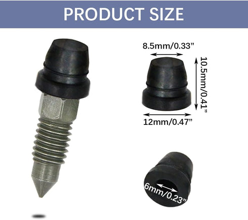 18Pcs Car Brake Bleeder Screw Caps, Grease Fitting Caps, Waterproof Dustproof Rubber Zerk Covers, Car Brake Bleeder Nipple Caps Replacement, Unive...