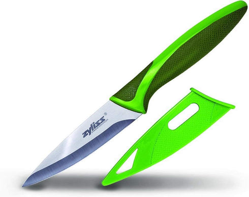 Zyliss Classic Paring Knife Set with Sheath Cover - Precision Knife for Cutting, Slicing & Peeling - Small Culinary 3 ¼” Paring Knife & 3 ¾” Serra...