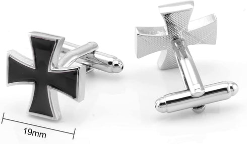Knights Templar Cross Cuff Links for Men and Women Universal Cufflinks Jewelry for French Shirt Tuxedo In Gift Box Business Wedding Party Annivers...