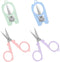 4Pcs Mini Folding Badge Reel Scissors Stainless Steel Scissors with Safety Cap Scissors Travel Scissors Mini Shear Tiny Cutter for Cutting Scrapbo...