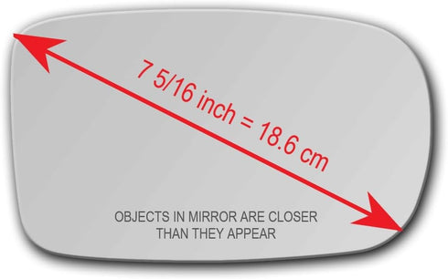 New Replacement Mirror Glass with Full Size Adhesive for 2011-2023 Chrysler 300 Dodge Charger 2011-2014 Chrysler 200 Passenger Side View Right RH...