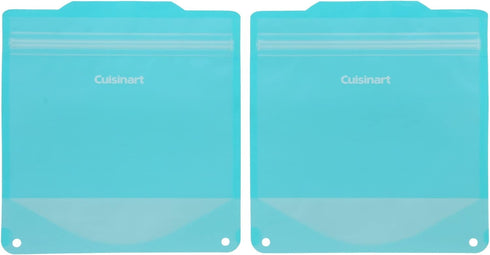Cuisinart Reusable Food Storage Bags, 4 Pack Teal - Includes 2 Small and 2 Medium Bags...