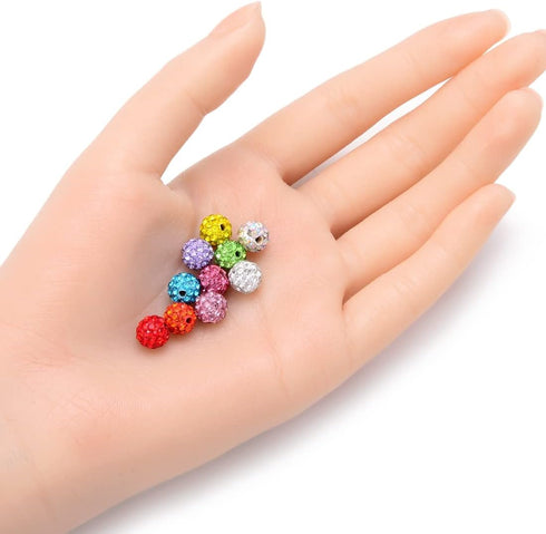 100pcs Adabele Grade A Suncatcher Crystal Rhinestone Pave Disco Ball 8mm Tanzanite Purple Polymer Clay Bead Compatible with Shamballa All Other Je...