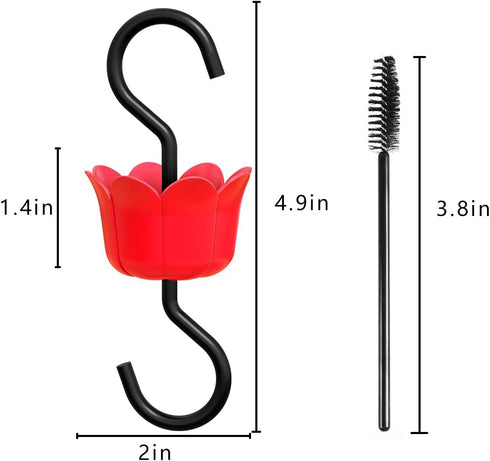 Hummingbird Feeder Insect_Guard | Flower Shape Ant_Moat for Wildlife Feeder Accessory Hooks - Plastics Hanging Ant_Traps for Patio Lawn Garden Out...