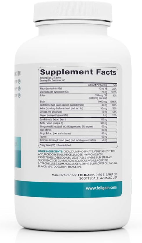 Foligain Stimulating Supplement For Thinning Hair, Hair Growth Supplement, 120 Count...