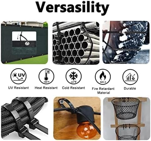 250lb Extra Long Zip Ties Heavy Duty 36 Inch (Actual 39 In) Outdoor, Large Cable Tie Wraps Black Plastic Wire Ties Wide Big Strong Thick Zipties 1...