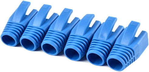50 Pcs Cat7 Cat7A Cat8 Strain Relief Boot, RJ45 Plug Connector Cover Modular Network Plug Connector Cap Cable Connector Boots, Blue...