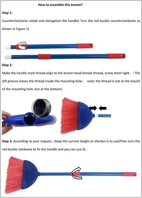 Small Broom - Indoor or Outdoor Portable Broom with Adjustable Handle, Cleaning Little Helper for Housekeeping, Office, Working Desk, and Pet Nest...