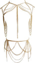 Yixin Women's metal body chain set Indian belly chain Bohemian jewelry bikini Halloween Costume Party (gold)...