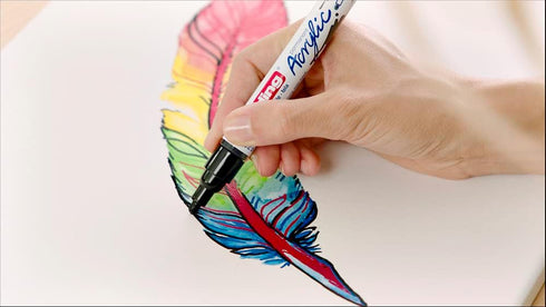 edding 5100 acrylic marker medium - turquoise - 1 waterproof acrylic paint marker - round nib 2-3mm - acrylic paint pen for drawing on canvas, art...