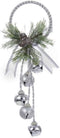 Kurt Adler J3635 Silver and White Metal Bell With Pinecone Door Hanger, 13 inches...