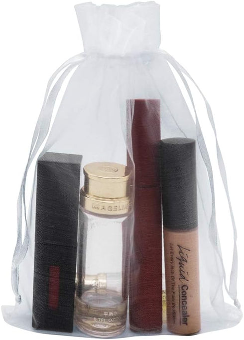 HRX Package White Organza Gift Bags 5x7 inch 100pcs, Mesh Jewelry Pouches Drawstring Bags Empty Sachet for Christmas Candy Present Wedding Giveawa...