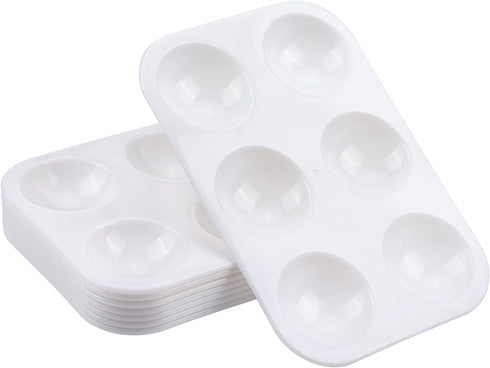 8 PCS White Plastic Paint Tray Palettes, Watercolor Palette Painting Tray for Painting Party, DIY Craft and Art Painting...