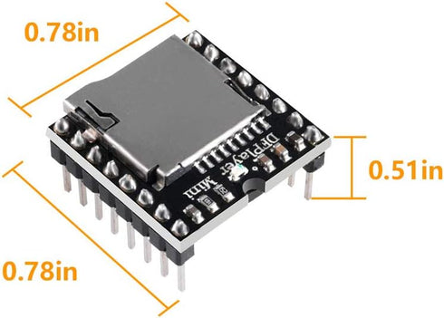 3PCS Mini MP3 Player Audio Module with 5PCS Metal Shell Round Internal Magnet Speaker 2W 8Ohm MP3 Voice Decode Board TF Card U Disk IO/Serial Port...