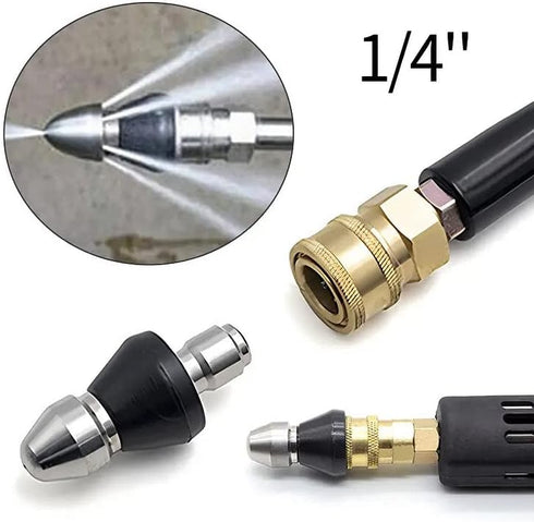 2023 Sewer Cleaning Tool High-pressure Nozzle, Drain Augers, Sewer Pipe Dredging And Cleaning Tools for Pipe Unclogging - Drain Clog Remover | Hai...