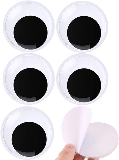 3.15 inches Giant Googly Wiggle Eyes, Plastic Wiggle Eyes with Self Adhesive DIY Craft Making Supply Googly Eyes, Pack of 6...