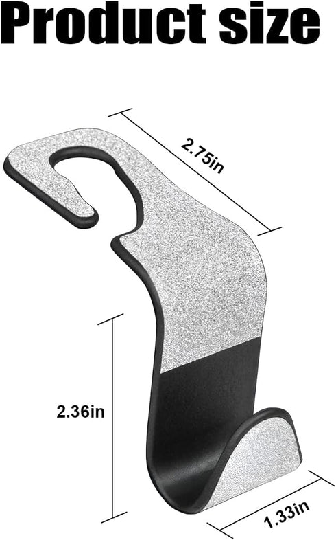 Car Seat Headrest Hook, 4 Pack Bling Hanger Storage Organizer for Purse Coat Handbag Grocery Bag, Strong and Durable Backseat Holder Hook, Bling C...