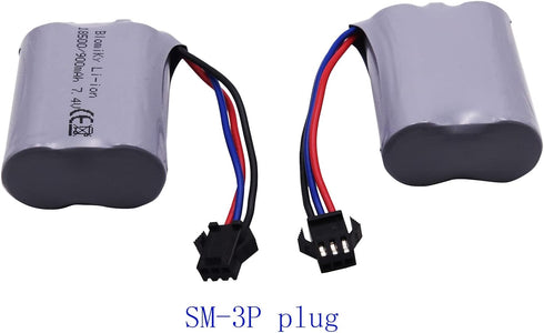 Blomiky SM-3P Plug 7.4V 900mAh Li-ion Rechargeable Battery and Charger Cable for G03082R Amphibous RC Cars C82 Battery......
