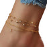 Gold Multilayer Chain Anklets for Women Beach Barefoot Butterfly Cross Pendant Charm Anklets Jewelry...