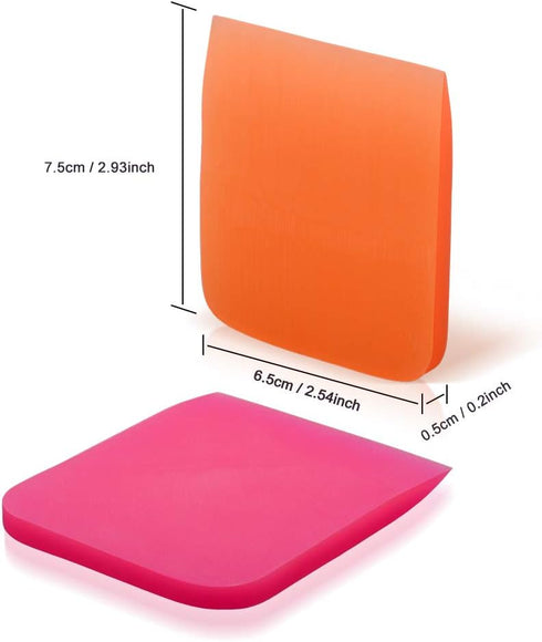 EHDIS Small Squeegee 2pcs Soft Rubber PPF Squeegee Wrapping Scraper for Curved Surfaces Vinyl Wrap Installation Tool,Vehicle Window Mirror Water W...