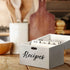 Personalized Wooden Recipe Box with Dividers and Card Holder - Vintage Farmhouse Style Recipe Organizer (Brown)...