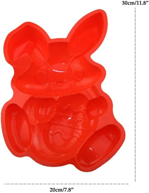 Non-stick Easter Bunny Rabbit Hold a Egg Silicone Cake Pan Mold Bakeware for Baking...