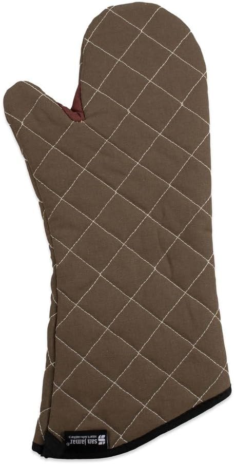 San Jamar 800FG17 BestGuard 17" Tan Oven Mitt - Pair...