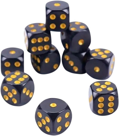 SurfaceMitt Luxury Black and Gold Dice Set 10 Count, Premium Durable Gaming Dice for Tabletop and RPGs...