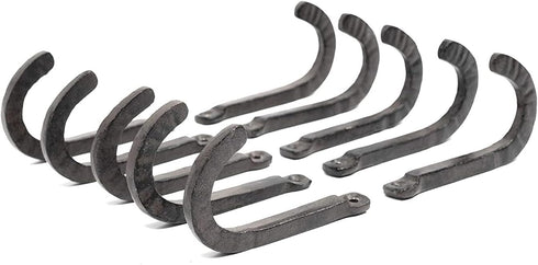 Rustic State Sabo Wall Mount Cast Iron Hooks Coat Towel Bag Hat Hanger Multiuse Entryway Railroad Spike Rack Black Set of 10...
