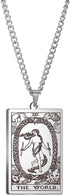 Fuqimanman2020 Stainless Steel Tarot Cards Necklace Silver Vintage Tarot Jewelry Good Luck Amulet Pendants Necklace for Women Men...