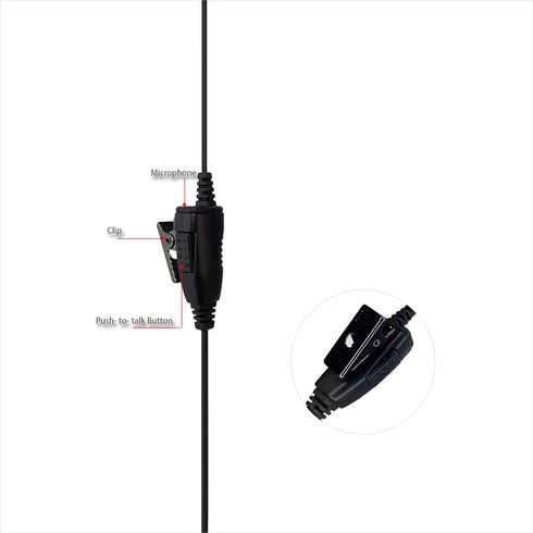 3.5mm Walkie Talkie Headset Ear Bud Earpiece PTT Mic Earphone for Motorola ST7000 LEX L11 Two Way Radio Replace PMLN7540...