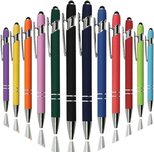 SESAMEK 12 Pack Black Ink Fine Point Stylus Pens with Cap for iPad, Android Tablets, Samsung Galaxy Tabs, Kindle Fire HD, Sony, HTC and More...