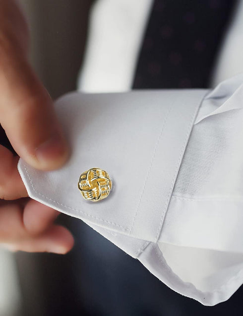 Men's Classic Metal Knot Tuxedo Shirt Cufflinks for Men Bridegroom Wedding Business Clothing Gift with Box...