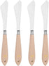 4pcs No.19 Palette Knives 24mm Width Stainless Steel Small Slant Spatula Painting Pallet Knife with Wood Handle for Oil Acrylic Canvas Mixing Spre...