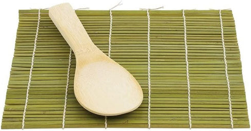 JapanBargain 3664, Sushi Making Kit Bamboo Roller Rolling Mat and Rice Paddle Scoop Set...