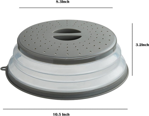 Microwave Splatter Cover Vented for Food, Splatter Guard & Colander Kitchen Gadget for Fruit Vegetables Microwave Plate Cover with Hook Hole,Dishw...