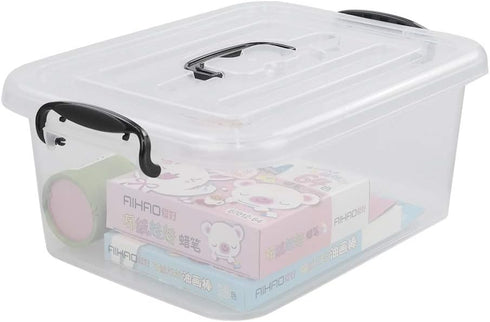 8 Quart Clear Storage Bin with Handle, 2 Packs...
