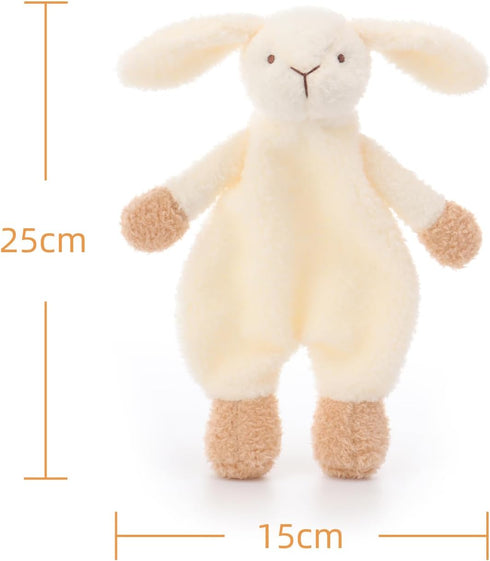 Apricot Lamb Stuffed Animals Security Blanket White Bunny Rabbit Infant Nursery Character Blanket Luxury Snuggler Plush(White Bunny, 10 Inches)...
