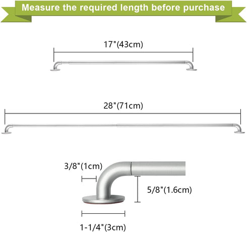 KXLife 2 Pack Adjustable Sticky Self Adhesive 3/8 Inch Sash Curtain Rod for Metal, Wood Doors, 17 to 28 Inch Multi-Use Cafe Sidelight Sash Rods fo...