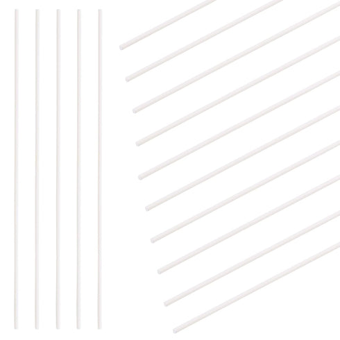 Swpeet 15Pcs Milkly Plastic Rods Assortment Kit, Diameter 3mm Length 250mm Material ABS Round Stick Round Solid Bar DIY Model for DIY Toys Buildin...