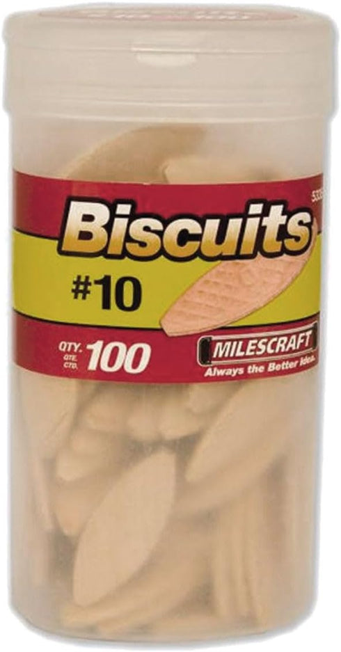 Milescraft 5335#10 Biscuits in a Bottle (100 pc.) - For use in Wood Joining, Woodworking, and Crafting. Works with Standard Biscuit Joiners. – Siz...