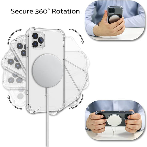 TORU MX Slim for iPhone 11 Magnetic Case, Compatible with Magsafe, Hybrid Transparent HD Clear Case with Detachable Wrist Strap, Scratch Resistant...