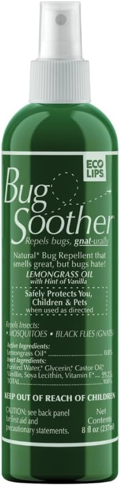 Bug Soother Spray 8 oz - Natural Insect, Gnat and Mosquito Repellent & Deterrent - Safe Bug Spray for Adults, Kids, Pets, & Environment - Made in ...