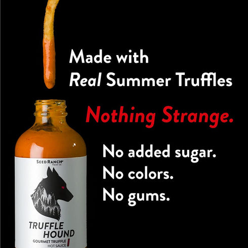Seed Ranch Gourmet Truffle Hound Hot Sauce - Medium Heat - Spicy & Savory Truffle Hot Sauce with Chile de Arbol, Ghost Pepper & Garlic - Vegan, No...